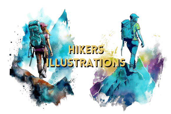 Download Hiking: Watercolor Hikers Clipart PNG - Hiking Collection