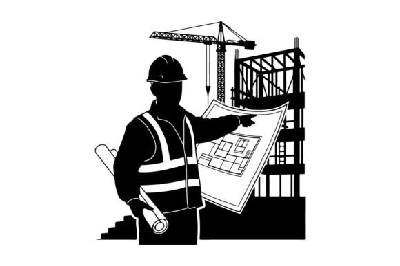 Download Construction Engineer with Blueprints Ve - Premium Bundle