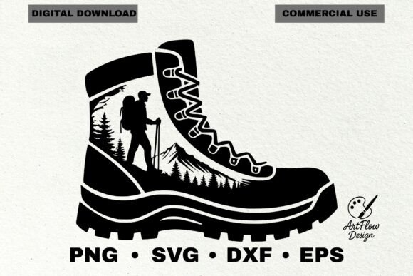 Download Hiking Shoes Boots Silhouette Svg - Hiking Collection