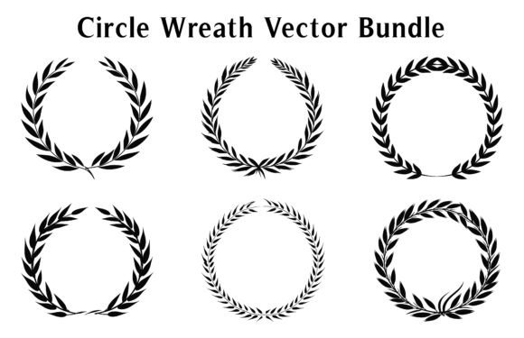 Download Circular Laurel Foliate Silhouettes Set - Foliate Collection