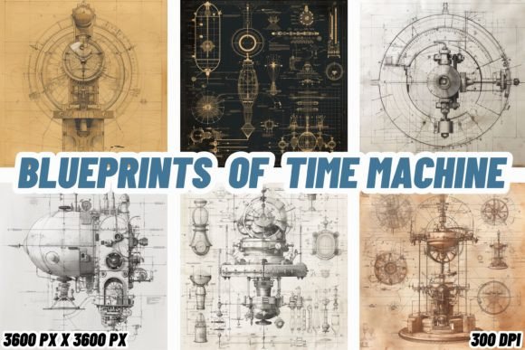 Download Blueprints of Time Machine Backgrounds - Premium Resources
