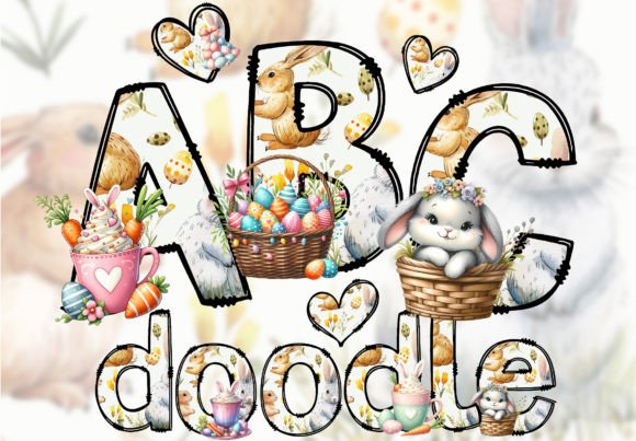 Download Doodle Alphabet Easter PNG Design Font - Design font Collection