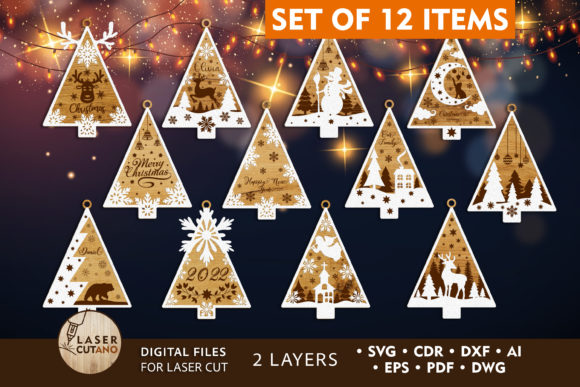 Download CHRISTMAS TREES Bundle for Any DIY Craft - Craf Collection