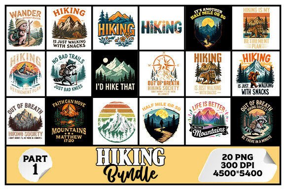 Download Outdoor Adventure Hiking PNG Bundle - Hiking Collection